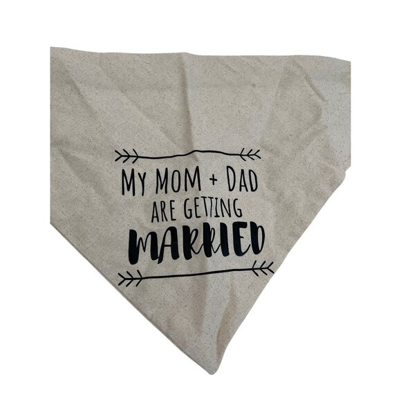 Wedding Announcement Dog Bandana With "My Mom + Dad Are Getting Married" Text - Picture 3 of 3